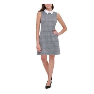 Tommy Hilfiger Gray Checkered Dress with White Collar